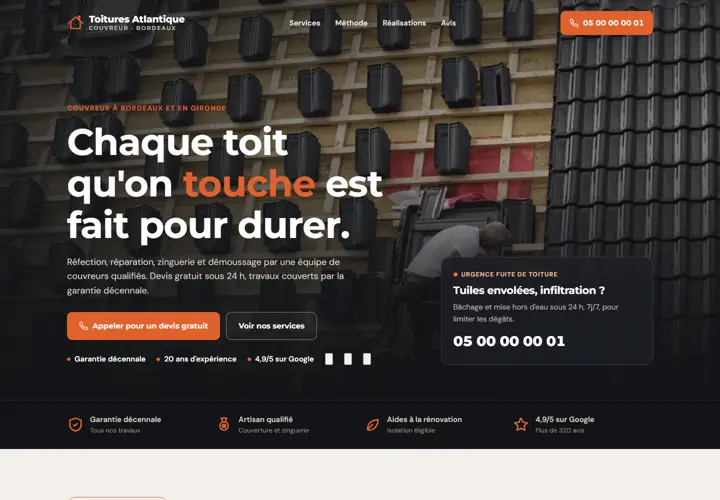 Aperçu du modèle Toiture